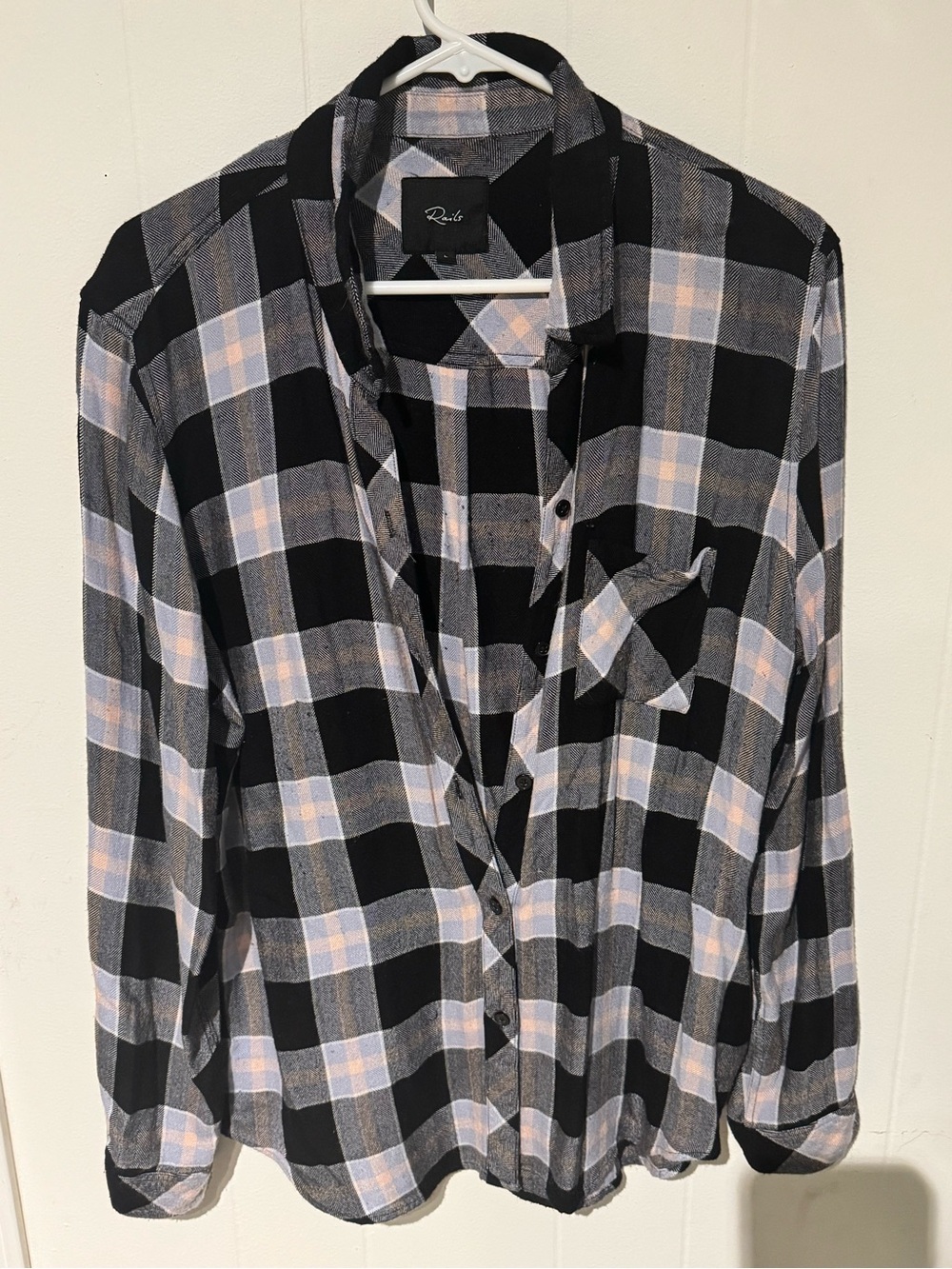Rails Black & Light Pink Plaid Button-Up Shirt